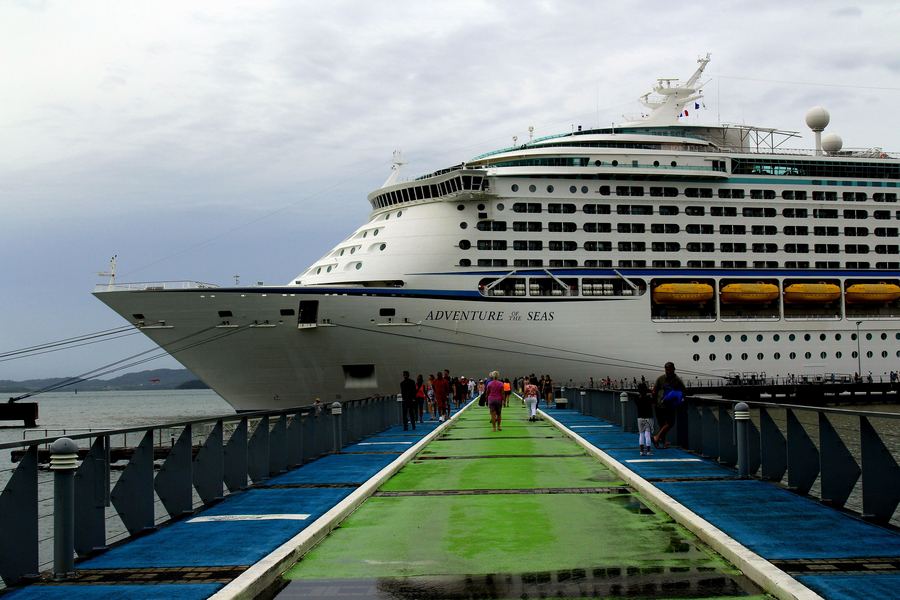 Adventure of the Seas alongside the pier
