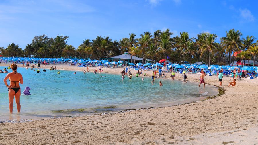 Chill Island's white-sand beach